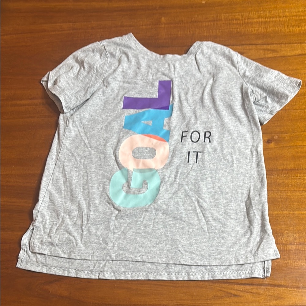 Athletic Works Gray and Purple Short Sleeve Tee